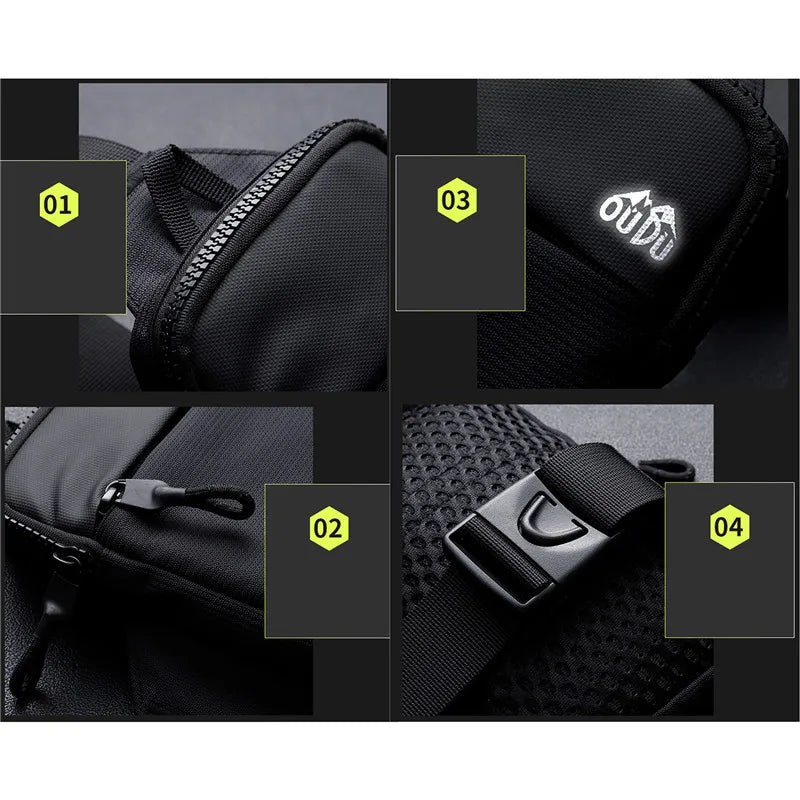 Men Crossbody Bag Mini Waterproof Leisure Fashion Mobile Phone Chest Bag Business Commuting Outdoor Sport Shoulder Crossbody Bag
