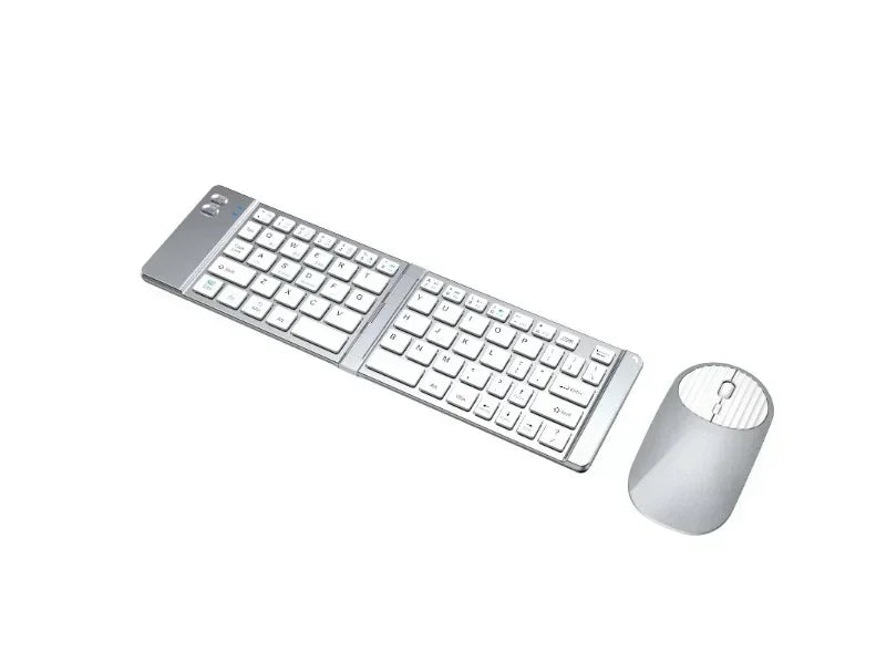 Folding Keyboard and Mouse 2.4G Mini Keypad Bluetooth Wireless Portable Silm Foldable Keyboards for Travel Computer PC iPad