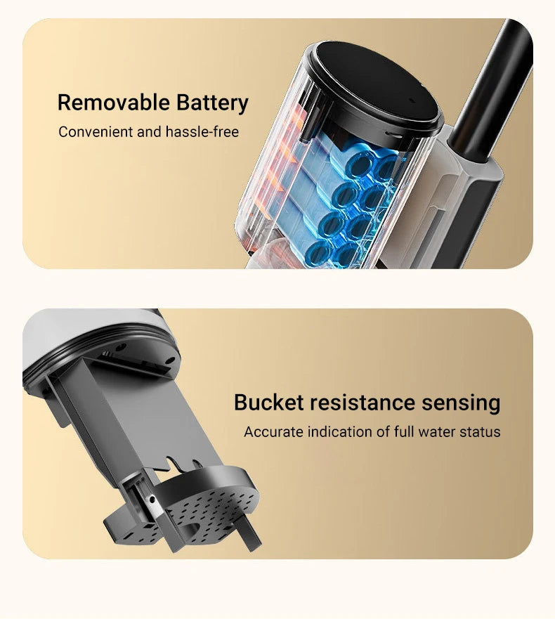 DIVEDEER 15000Pa Wireless Wet Dry Vacuum Cleaner Smart Cordless Mop Floor Cleaner Self-Cleaning Auto Suction Floor Washer
