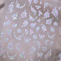5D Pink Blue Floral Nail Art Stickers Petals Leaf Plant Embossed Nail Decals Spring Summer Flower Design for DIY Nail Supplies