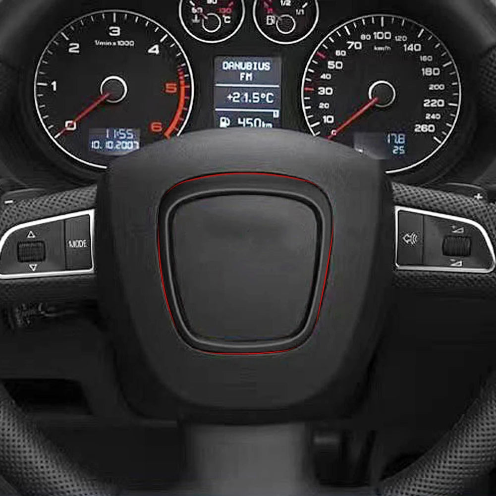Carbon Fiber Car Steering Wheel Ring Trim Sticker Cover Auto Decoration Accessories For Audi A4 B6 B7 B8 A6 C6 A5 Q7 Q5 A3 8P S3
