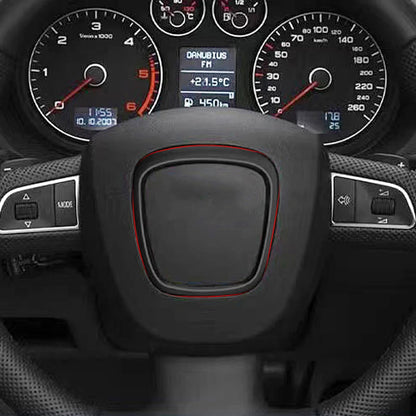 Carbon Fiber Car Steering Wheel Ring Trim Sticker Cover Auto Decoration Accessories For Audi A4 B6 B7 B8 A6 C6 A5 Q7 Q5 A3 8P S3