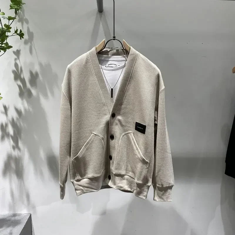 Men's Clothing Icon V Neck Cardigan Knit Sweater Male with Pockets Jumpers Tops Best Selling Products 2025 New in Knitwears A X