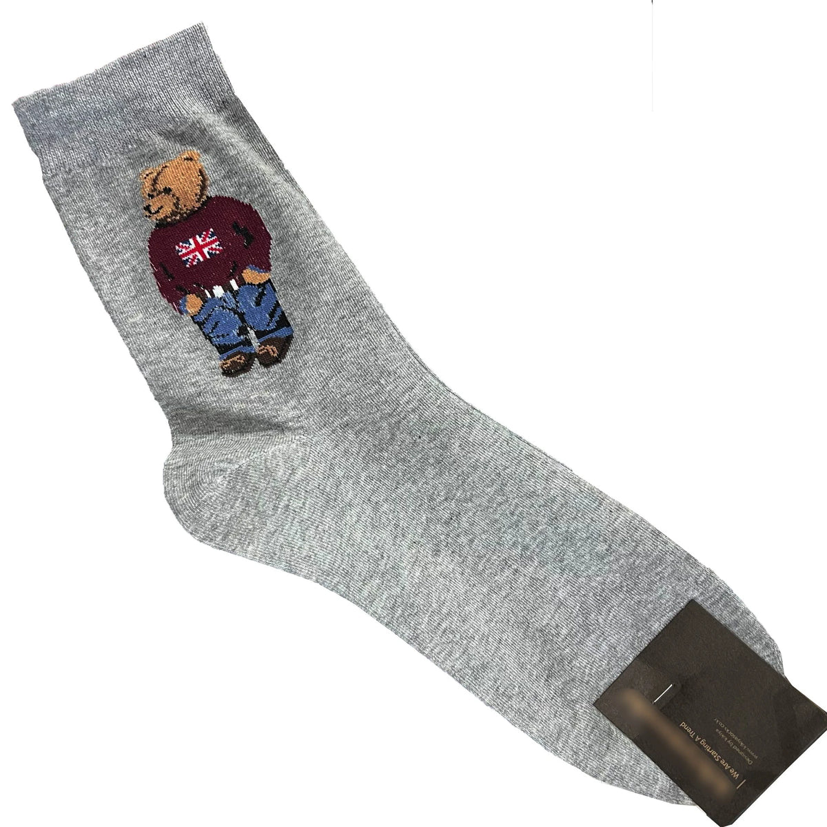Good Quality Cartoon Gentleman Bear Men's Socks Cotton Harajuku Style Sport Boys Skateboard Novelty Breathable  Christmas Gifts