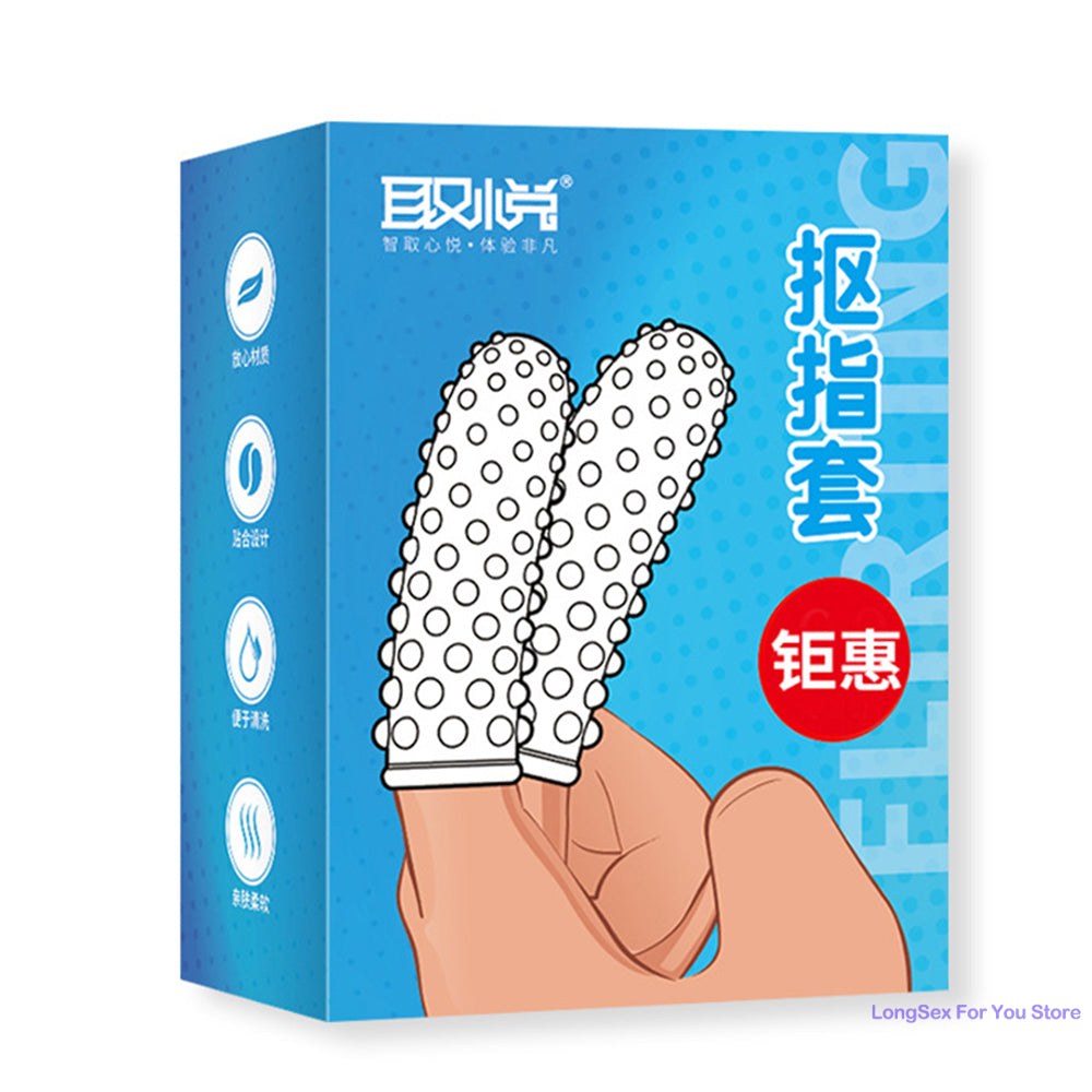 Finger Condoms Adult Sex Toys Spike Condom Women Stimulation Female Vagina Clitoris Silicone dotted Finger Coats Adult supplies