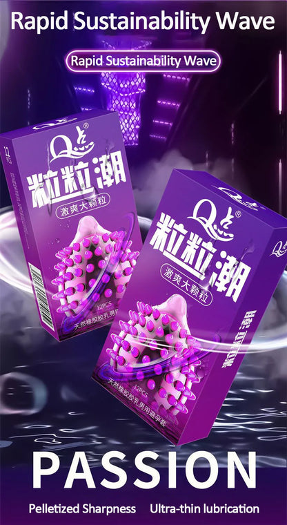 12pcs Condom Vaginal Massage Sex Toy for Adult Men G-spot Dotted Safety Penis Sleeves Stimulation Sex Product Sexual Goods