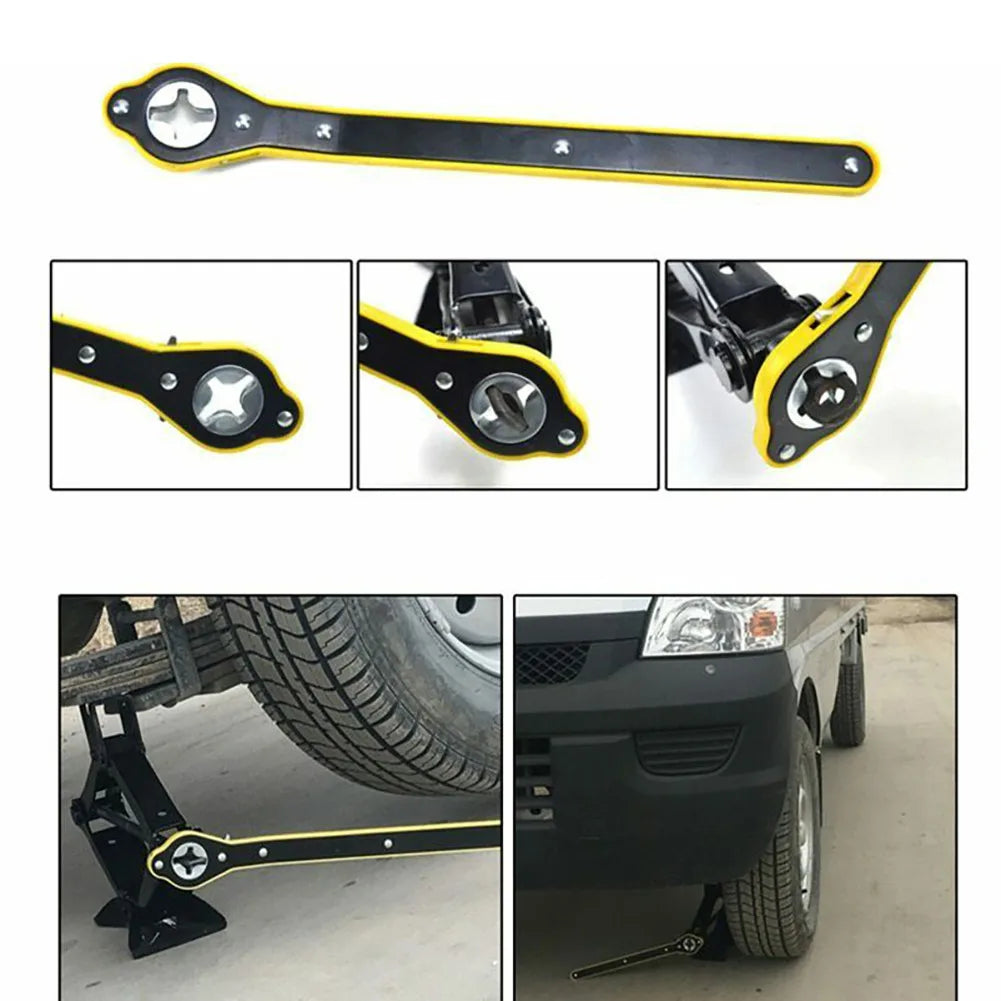 1 Set Car Jack Ratchet Wrench Labor-saving Car Scissors Ratchet Spanner Key Tire Wheel Lug Wrench Hands Repair Tools