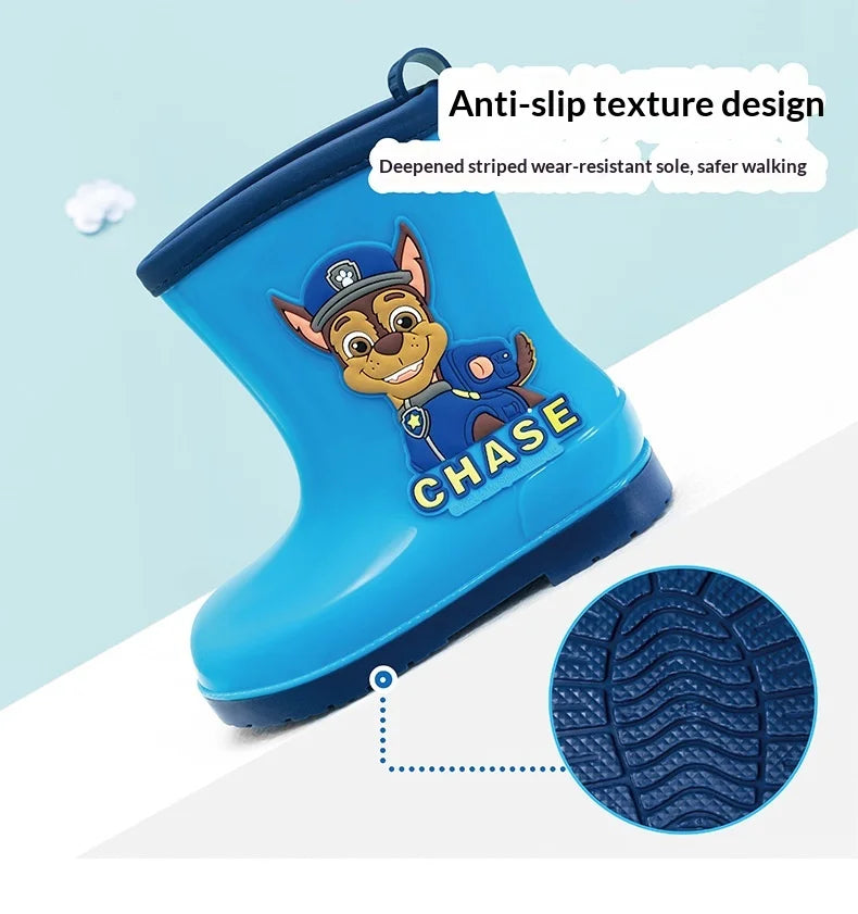 Genuine PAW patrol Rain boots Mars Skye Rubble Chase, Colorful Options Durable Footwear for Toddlers in Wet Condition