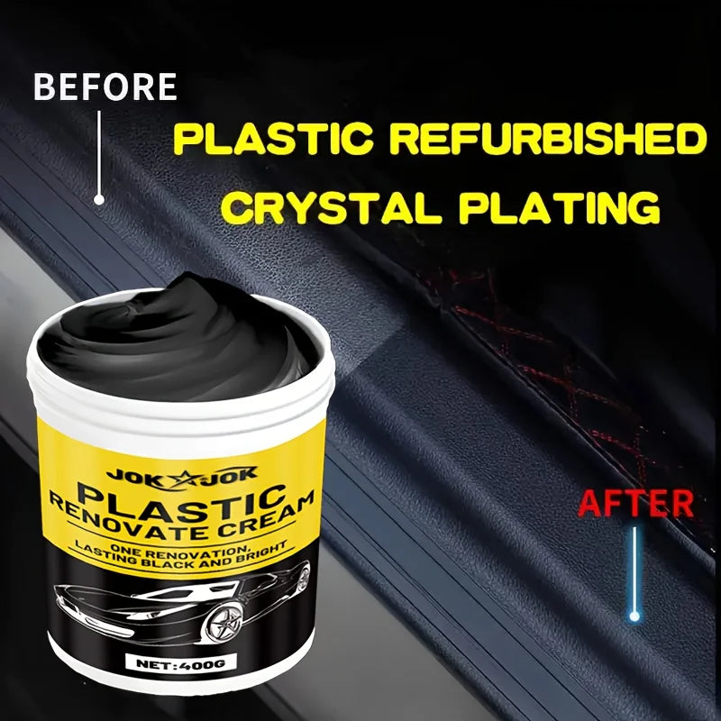 High-Quality Car Plastic Polishing Wax,400g Large Capacity,Quick Repair Gloss,Tire Shine Coating Wax,Dashboard Wax,Sofa Interior