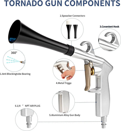 High Pressure Dust Blowing Gun Air Blow Car Wash Gun Efficient Dry Cleaning Gun Professional Car Interior Cleaning Tools