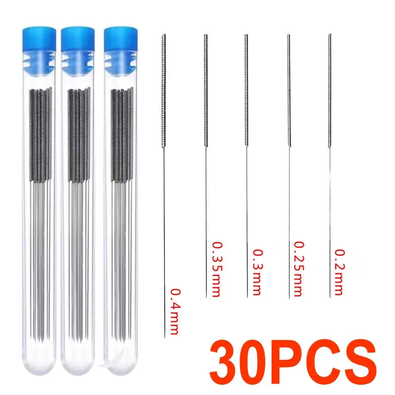Stainless Steel Wiper Nozzle Cleaning Kit for Unclog Car Glass 3D Printer JetsGas Stoves Shower Heads Cleaning Needle Set