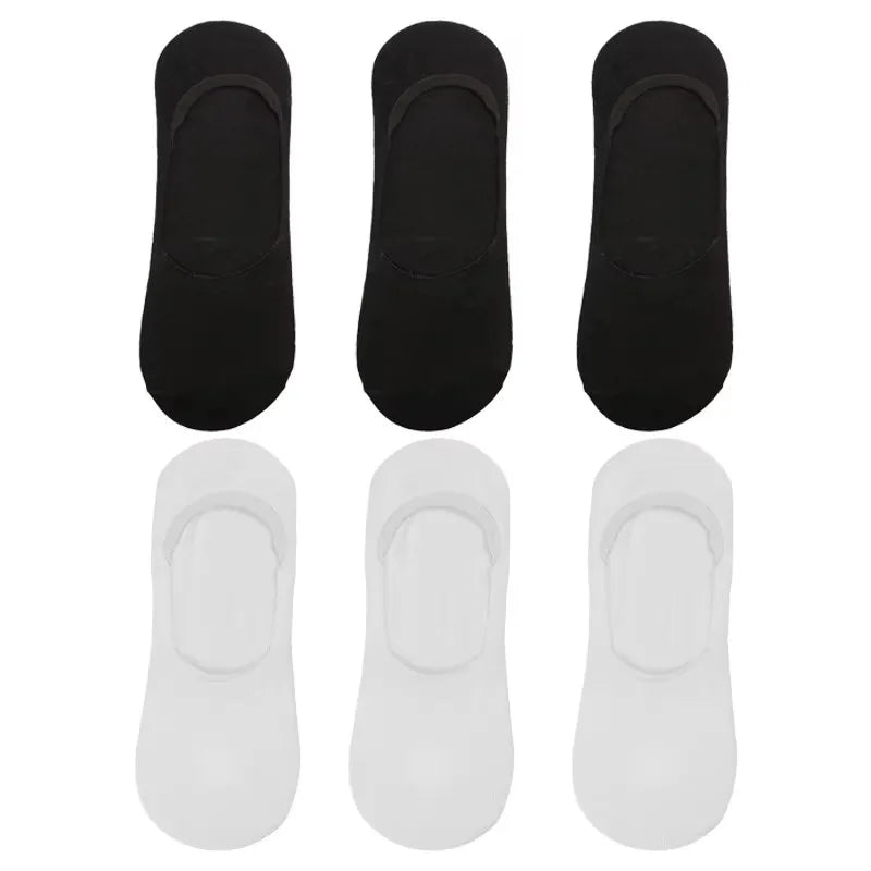 6 Pairs/Lot Men's Bamboo Breathable Invisible Socks Low Cut Casual Cotton Boat Non-Slip No Show High Quality Sock