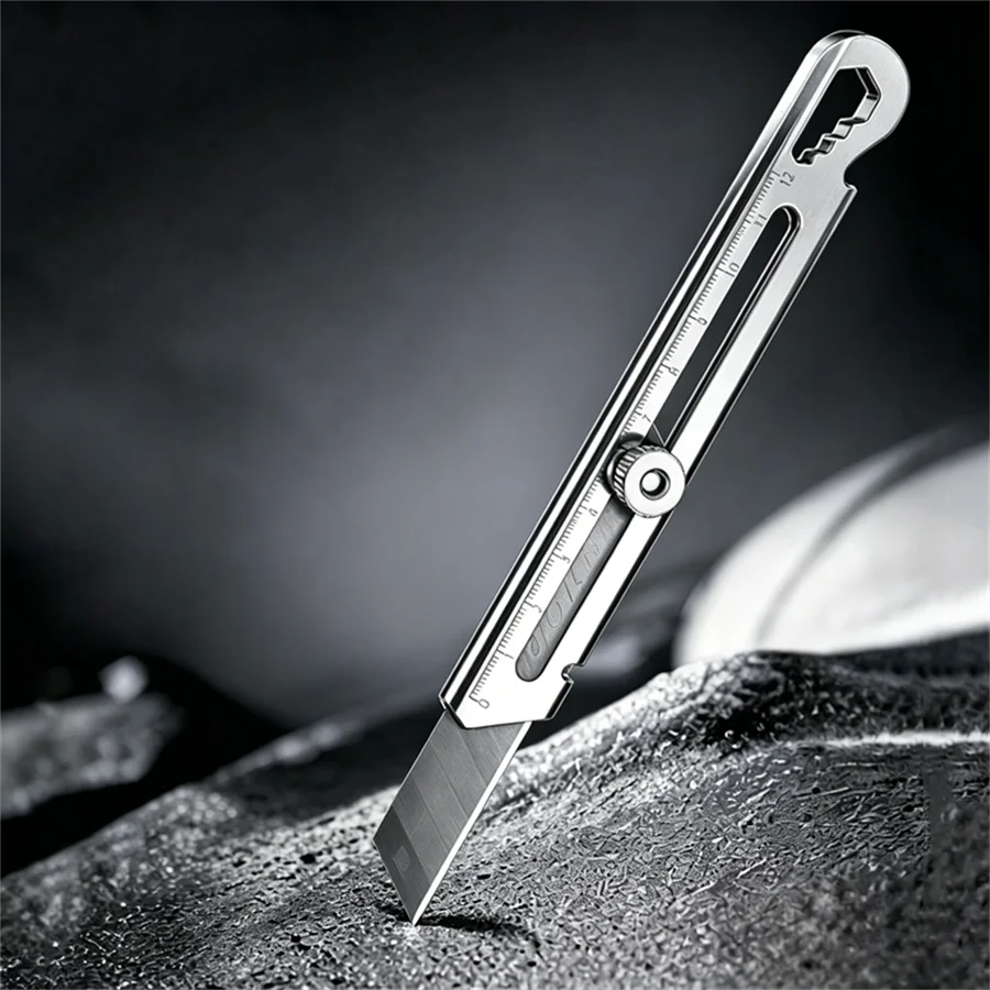 6 in 1 Stainless Steel Utility Knife with Thickened Metal Knife Holder Multifunctional Wallpaper Multifunctional Utility Knife