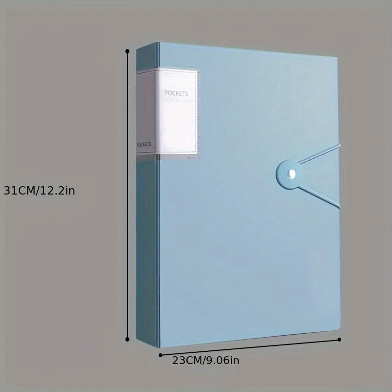 A4 Plastic Folder with 60 Transparent Pages Morandi Tinted Organizer for Students/Certificates/Exams/Pregnancy Documents