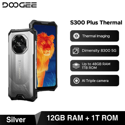 World Premiere DOOGEE S300 Plus Thermal 5G Rugged Phone Thermal Imaging 12GB 1TB 6.78'' Screen 11000mAh Android 16 Mobile Phone
