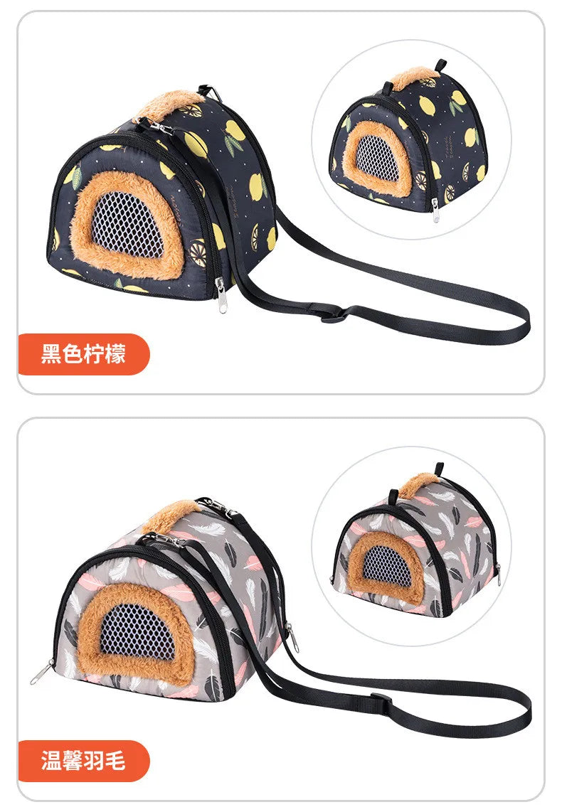 Hamster Warm Bed Portable Small Pet Cotton Nest for Hamster Sugar Glider Squirrel Guinea Pig Breathable Carry Bag