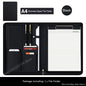 Executive Business A4 Leather Portfolio Folder Clipboard for Zippered Desk Organizer Document Briefcase Calculator for Office