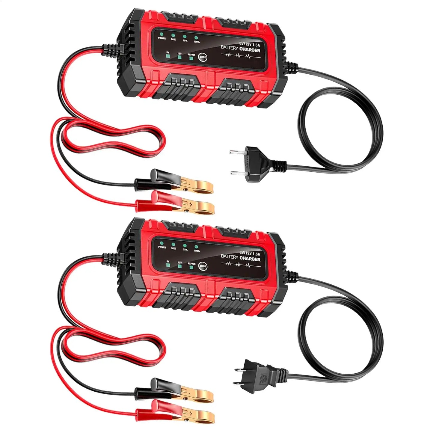 Motorcycle Battery Charger 6V/12V Auto Charging Maintainer Trickle Charger for Car Battery for Boat RV Truck Lawn Mower Golf