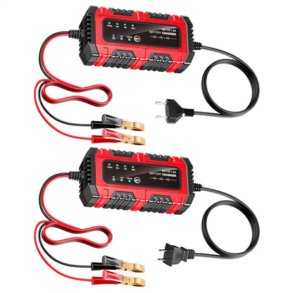 Motorcycle Battery Charger 6V/12V Auto Charging Maintainer Trickle Charger for Car Battery for Boat RV Truck Lawn Mower Golf