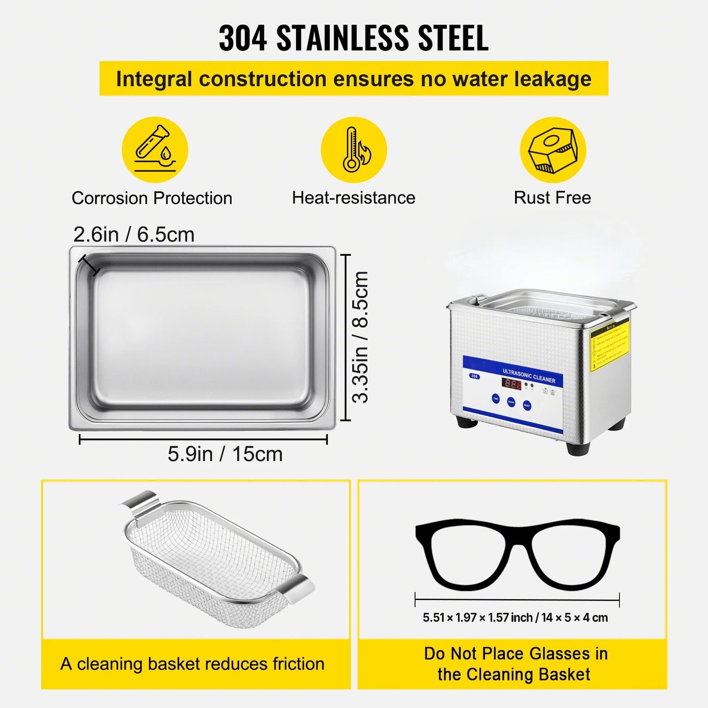 SucceBuy 800ml Ultrasonic Cleaner Portable Cleaning Washing Machine 35W Mini Lave-Dishes Ultrasound Bath Sonic Home Appliance