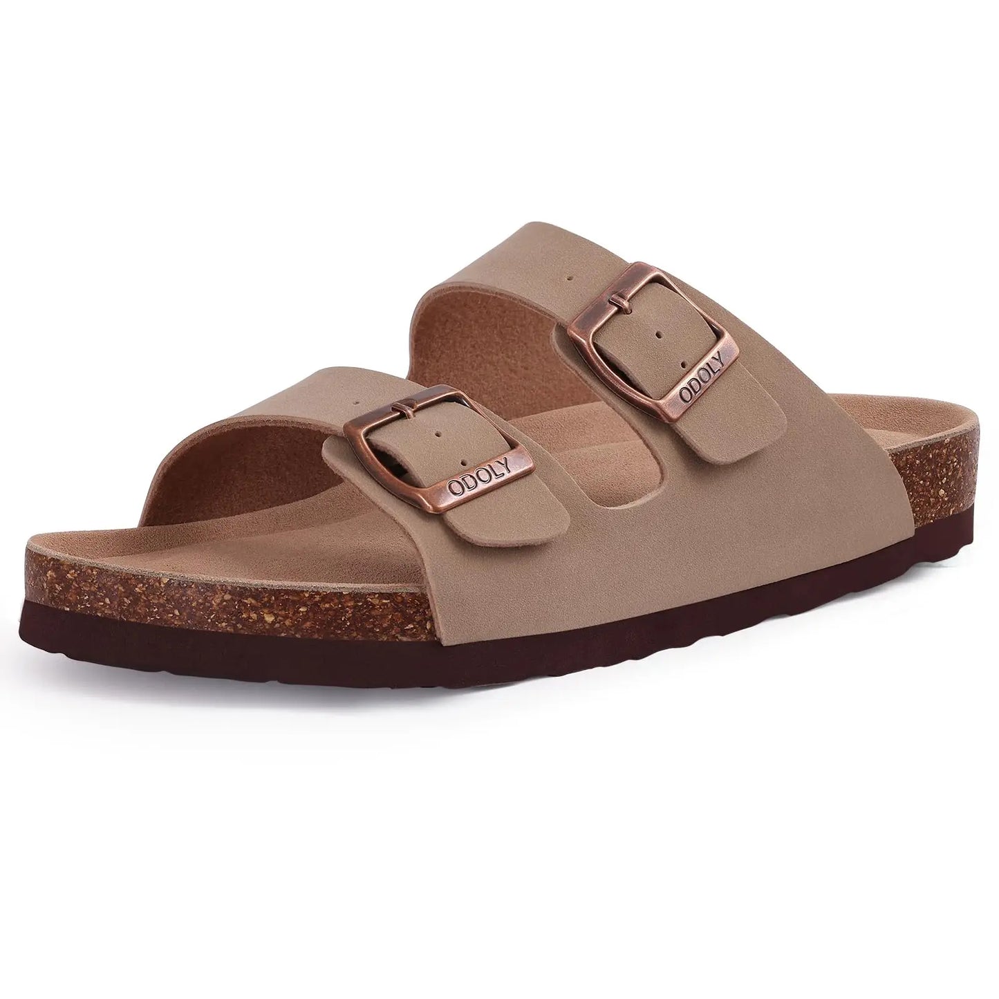 Shevalues New Fashion Cork Sandals Women Classic Cork Suede Footbed Slippers Female Summer Beach Sandals With Adjustable Buckle