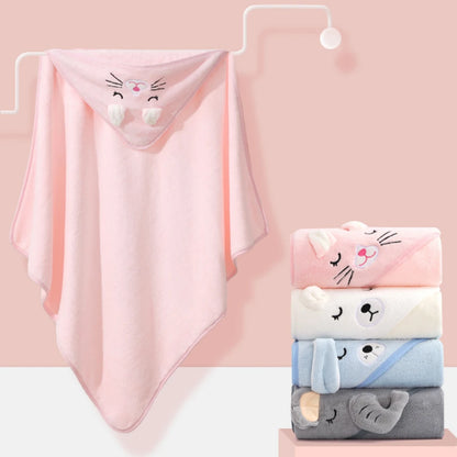 Toddler Baby Hooded Towels Newborn Kids Bathrobe Super Soft Bath Towel Blanket Warm Sleeping Swaddle Wrap for Infant Boys Girls
