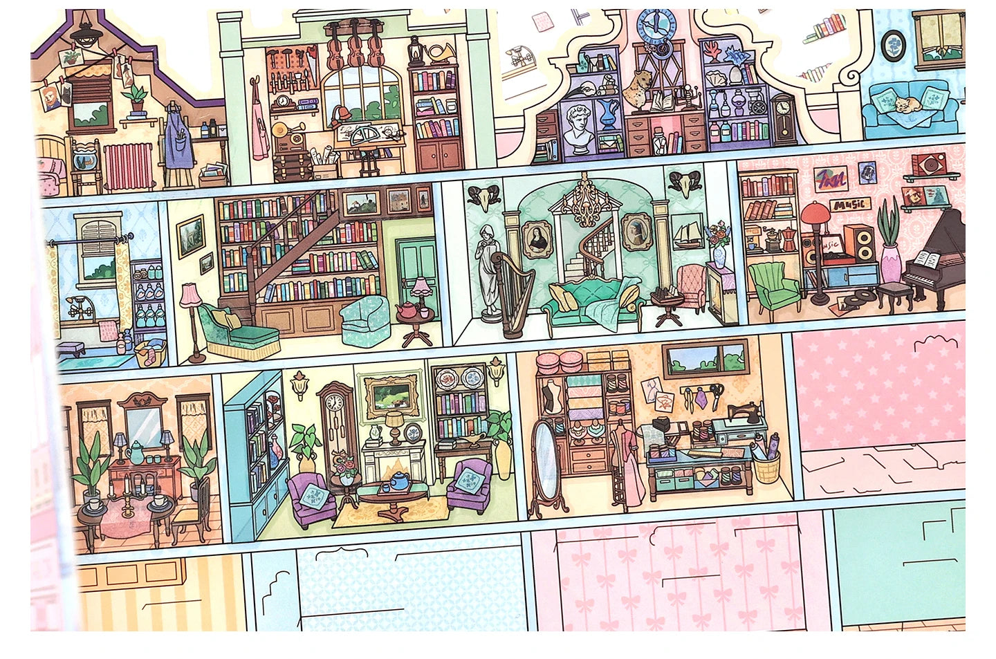 Kawaii College of Fine Arts 3D Candy Apartment Landscape Sticker  DIY Pocket Cabin Scene festival gift
