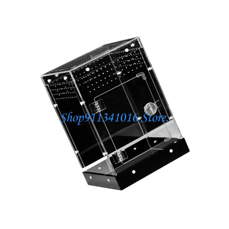34Cm Clear Acrylic Reptiles Enclosure Breeding Box For Amphibians Animal Hermits Crabs Safe Habitats Place