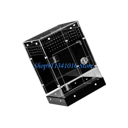 34Cm Clear Acrylic Reptiles Enclosure Breeding Box For Amphibians Animal Hermits Crabs Safe Habitats Place