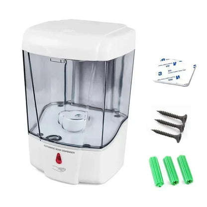Automatic Touchless Soap Dispenser 700ml, Wall-Mounted Large Capacity Battery-Operated Sensor Hand Washer for Bathroom Kitchen
