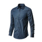 Men's Elastic Spring And Autumn New long Sleeve Shirt Anti-wrinkle Free ironing Business Comfort Fashion Breathable Slim