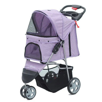 Dog Golden Retriever Pet Stroller Large Fruit Tray Adjustable Foldable for Small Medium Dog Outdoor Travel
