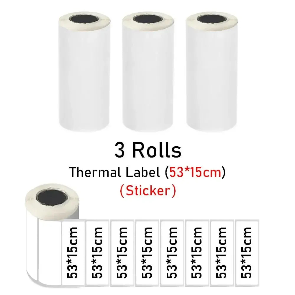 15mm Color Sticker Label White Thermal Label 57mm for Mini Portable Printer Receipt Photo Paper Safe Free BPA Smooth Printing