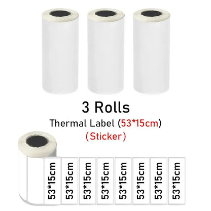 15mm Color Sticker Label White Thermal Label 57mm for Mini Portable Printer Receipt Photo Paper Safe Free BPA Smooth Printing