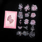 30pcs PET Transparent Stickers Plant Flowers Decorative Labels Scrapbooking Collage Material Diary Stationery Supplies