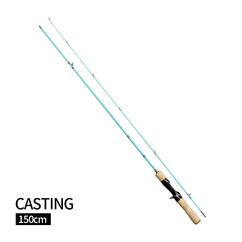 Single Rod, Micro-Lure Fishing Rod, Solid Rod Tip, Fast Action, Light Power, Gun Handle/Straight Handle Options, Length 4.43/4.92/5.51/5.91 Feet, Blue