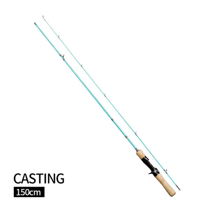 Single Rod, Micro-Lure Fishing Rod, Solid Rod Tip, Fast Action, Light Power, Gun Handle/Straight Handle Options, Length 4.43/4.92/5.51/5.91 Feet, Blue