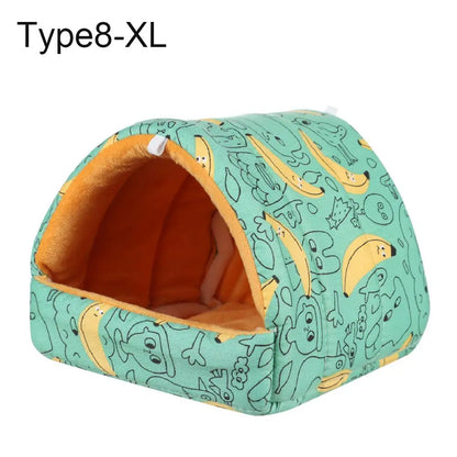 Soft Rabbit Colorful Squirrel Mini Cage Winter Hamster House Guinea Pig Nest Small Animal Sleeping Bed Warm Mat