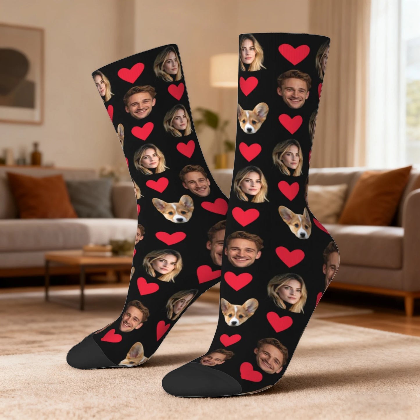 Customized socks for men and women Face-themed funny expression socks Personalized photo-customized socks Birthday gifts