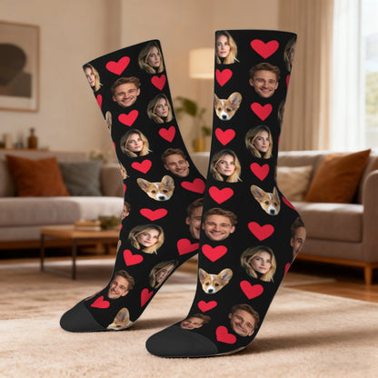 Customized socks for men and women Face-themed funny expression socks Personalized photo-customized socks Birthday gifts