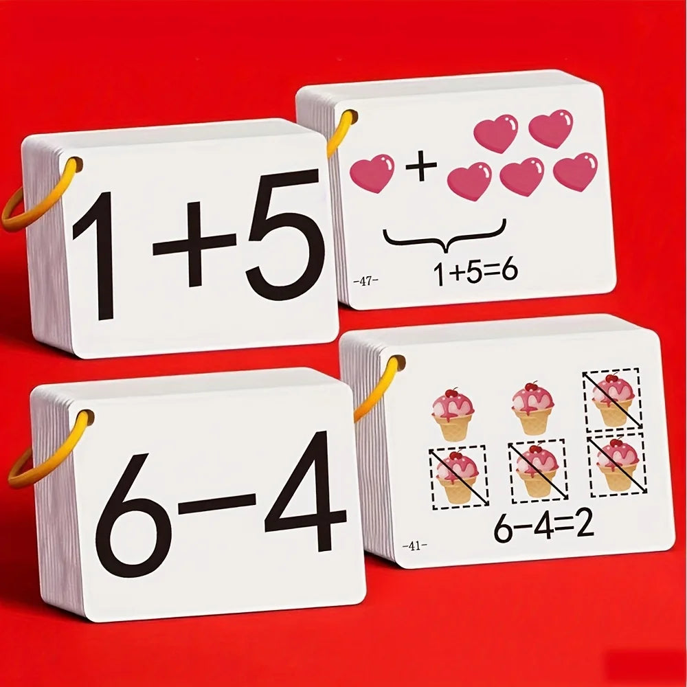 132 Cards with Addition and Subtraction Problems, a Complete Set to Help Young Children Develop Their Arithmetic Skills | Addition, Subtraction, Multiplication, and Division Mental Arithmetic Cards, to Train Children's Mathem
