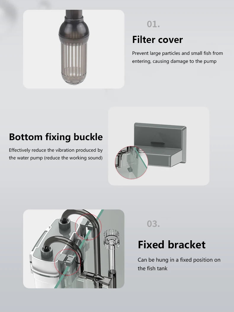 SUNSUN XBL Series Aquarium Filter Wall Mounted Filter Barrel External Fish Tank Small Silent Hang on Aquarium Tank