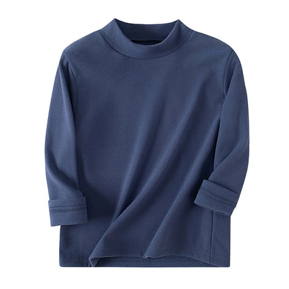 1/3/4 Pcs Children's Mid-collar Bottoming Shirt in Autumn And Winter Solid Color Joker Girls' Long sleeve T-shirt Boys' Casual S