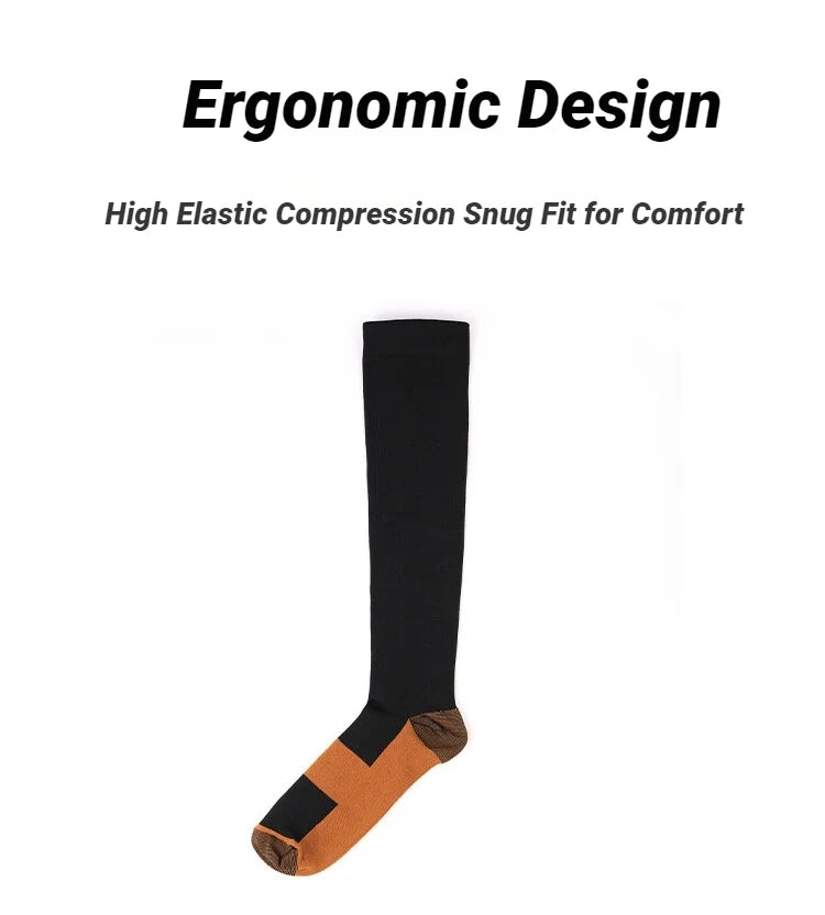 Compression Socks Women Men Anti Fatigue Pain Relief Graduated Unisex Stockings Knee Fit For Golf Rugby Running Hiking Sports