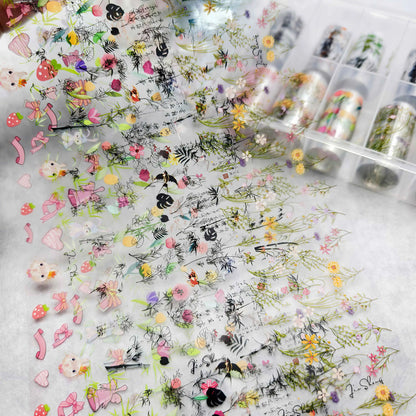 10Rolls Halloween  Flower Plaid Angel Marble  Bow Nail Foils Transfer Paper  Nail Art Stickers   Decal  Nails Decoration