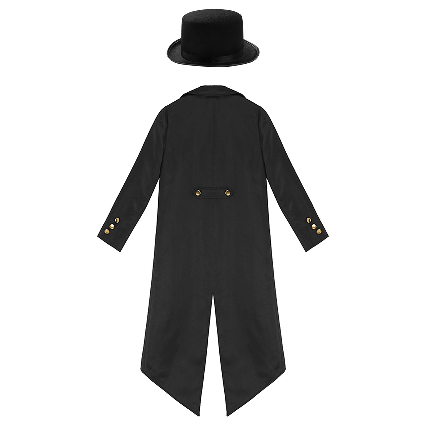Kids Boys Vintage Steampunk Tailcoat Jacket Halloween Costume Gothic Medieval Clothes Court Uniform Magician Ringmaster Cosplay