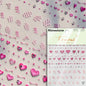 5D Cute Rabbit Love Heart Peach Blossom Flower Yellow Nail Art Stickers Bowknot DIY Self Adhesive Rhinestone Manicure Decals