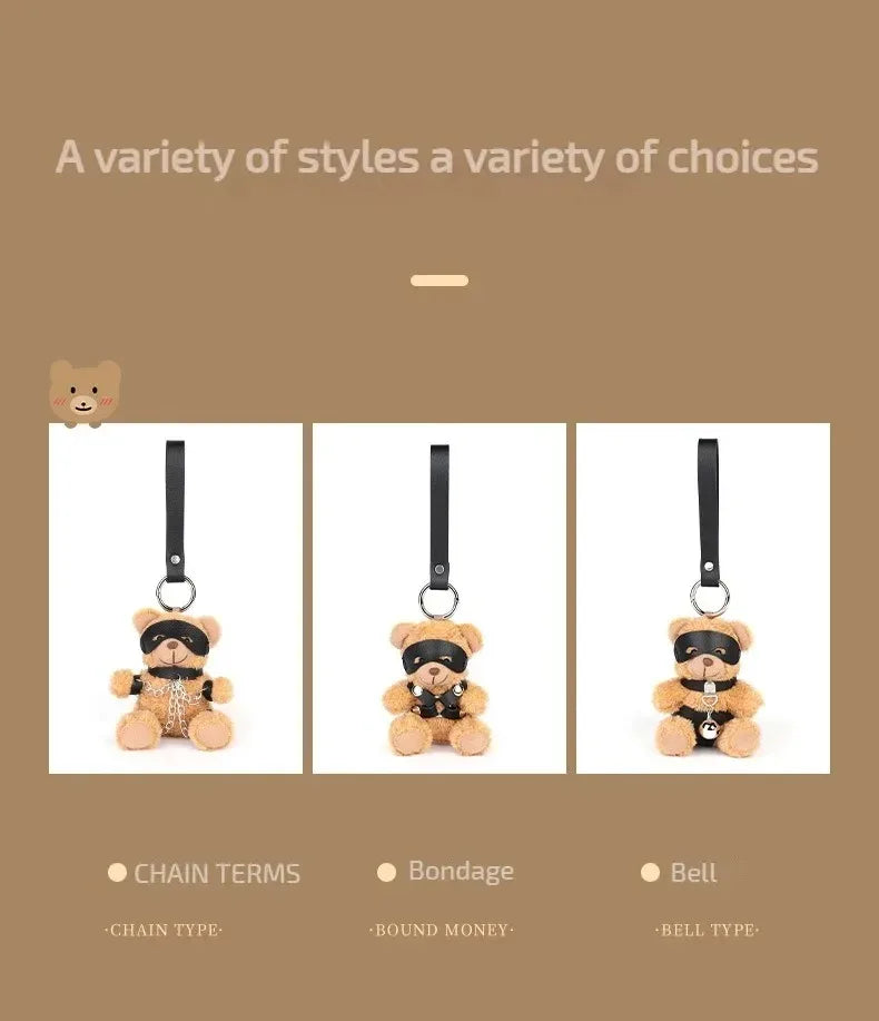 RTET Valentines Gifts for Her or Him BDSM Lover Bear for Submissive Dominant Gift Kinky Fetish Plush Bear Bondage Gifts
