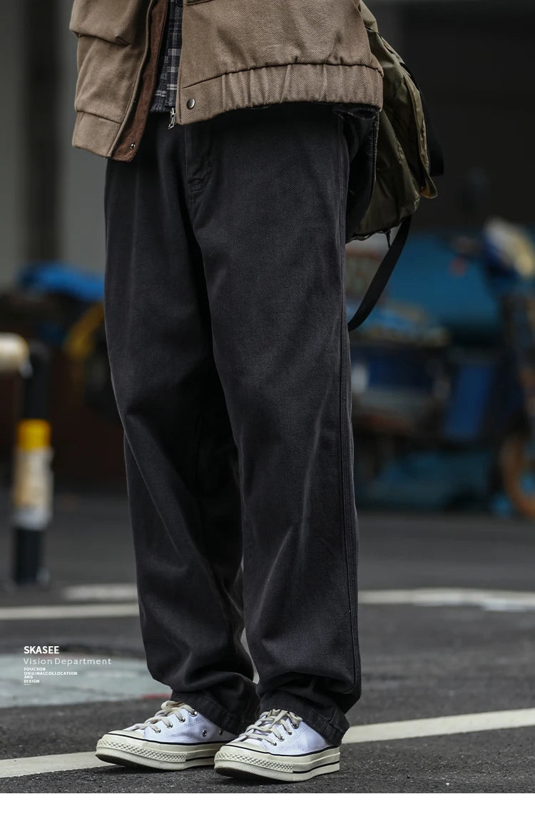 Japanese Streetwear High Quality Cargo Pants For Men Clothing Harajuku Casual Straight-Leg Trousers Korean Fashion Baggy Pants