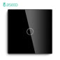 Bseed Touch Light Switch 1/2/3 Gang 1/2 Way Intermediate Stair Switch EU Power Sensor Switches Black White With Glass Panel